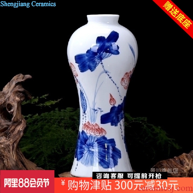 Blue and white floret bottle of jingdezhen ceramics flowers inserted hand-painted flowers, household act the role ofing is tasted sitting room adornment mesa furnishing articles
