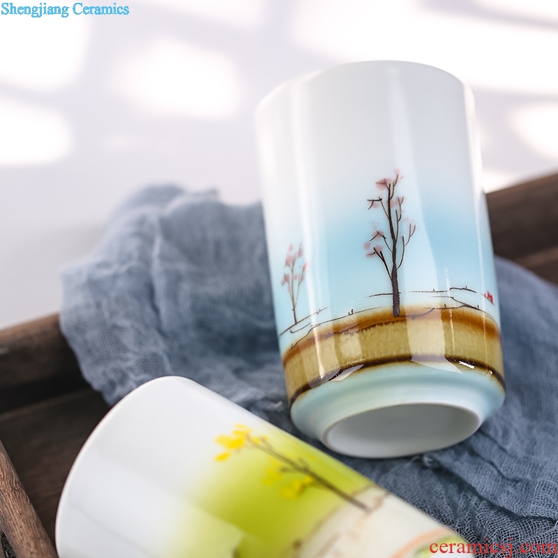 TaoXiChuan jingdezhen mug color glaze contracted creative ceramic cups of coffee cup straight office cup