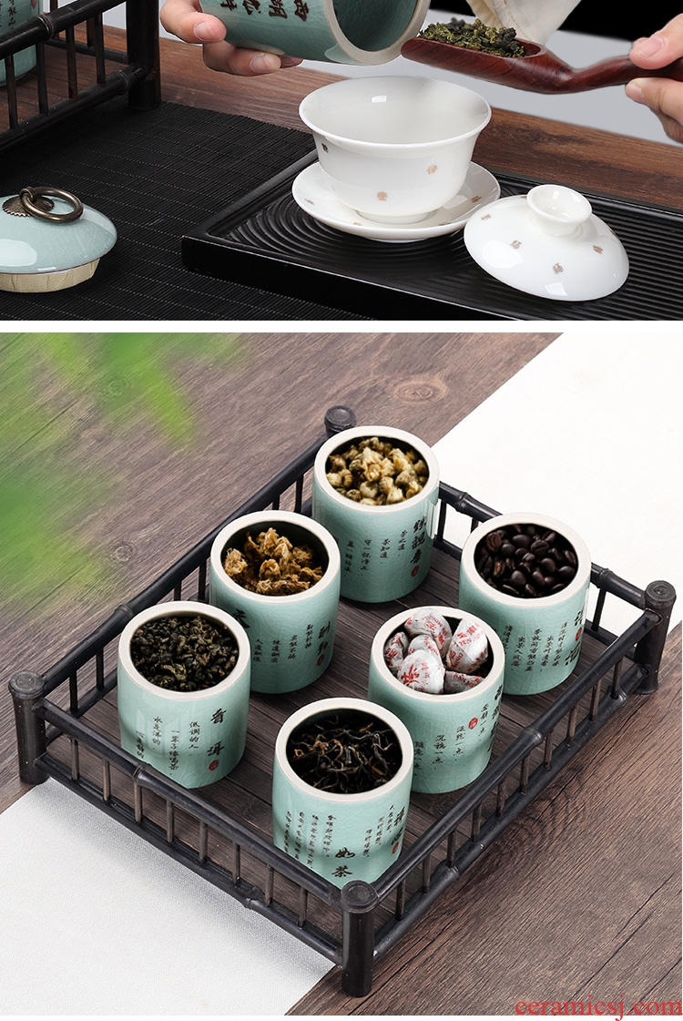 Leopard small tea pot receives tamhui elder brother kiln ceramic pot seal storage tanks portable small mini travel home