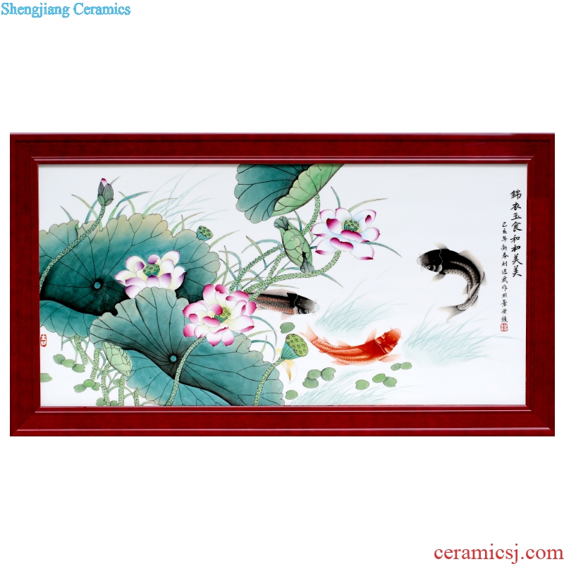 Jingdezhen ceramic hand-painted HeHeMeiMei porcelain plate painting the sitting room adornment study modern sofa background to hang a picture
