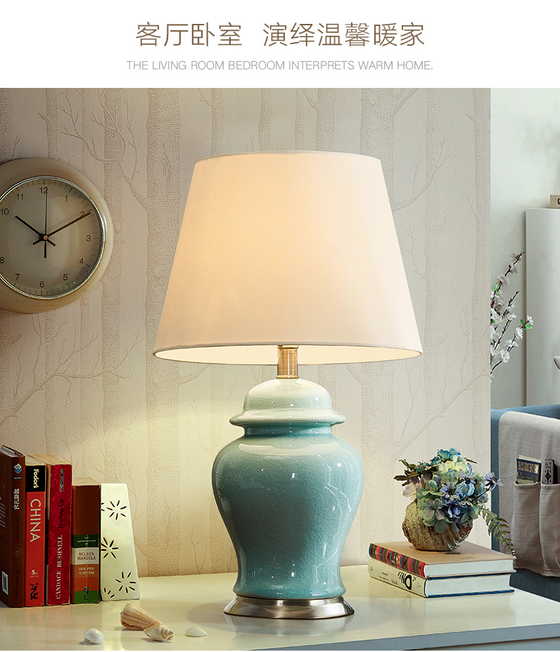 American general bedroom ceramic desk lamp bedside lamp can bedside table lamp contemporary and contracted sitting room creative and romantic
