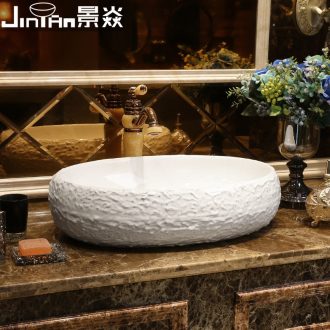 JingYan Bai Seyao stone art stage basin jingdezhen oval ceramic lavatory toilet lavabo