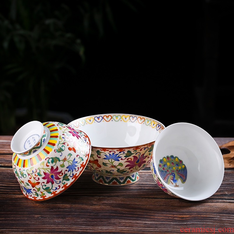Bowl of household ceramics tableware dinner bowls bone porcelain bowl a single high microwave bowl of rice soup bowl suit