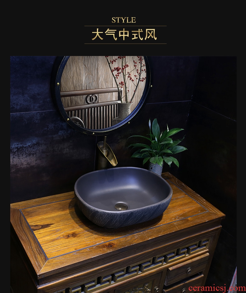 JingYan art stage basin archaize ceramic lavatory basin of wash one Chinese style restoring ancient ways on the bathroom sink