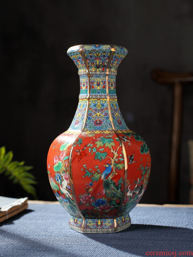 Jingdezhen ceramics vase furnishing articles of Chinese flower arranging office sitting room wine rich ancient frame TV ark adornment