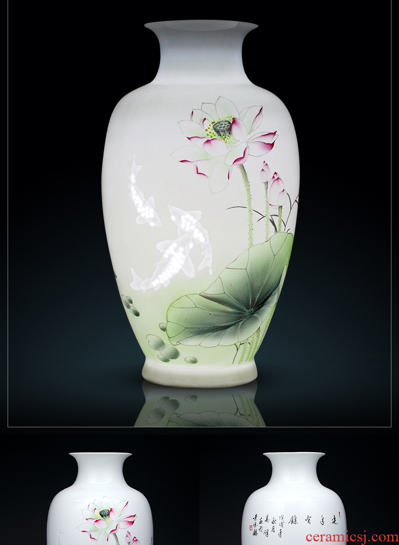 Exquisite vase furnishing articles of jingdezhen porcelain hand-painted ceramics sitting room knife clay flower arrangement home decorative arts and crafts