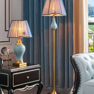 American whole copper ceramic contracted sitting room floor lamp study adornment bedroom warmth creative light excessive vertical lamps and lanterns