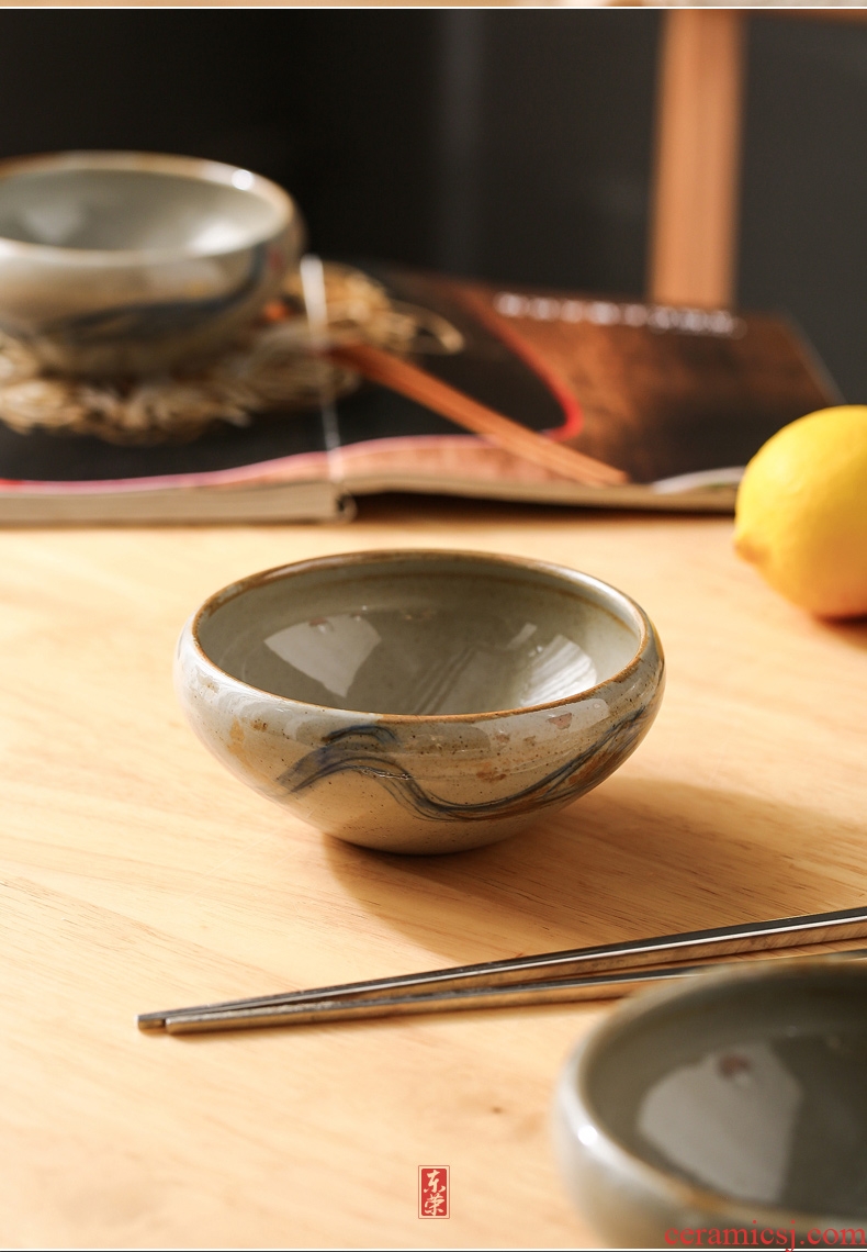 Creative household ceramic bowl dessert bowl of Japanese tableware retro bowl of steamed egg sauce dish dish personality porringer food bowl