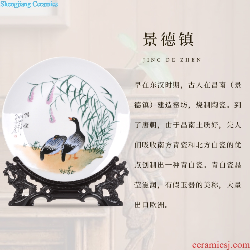 Jingdezhen ceramic Chinese hang dish decorate dish hand-painted sat dish process decoration gifts sitting room porch place