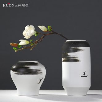 Ceramic vase furnishing articles modern new Chinese style classical decoration zen living room TV ark wine dried flower flower arranging flowers