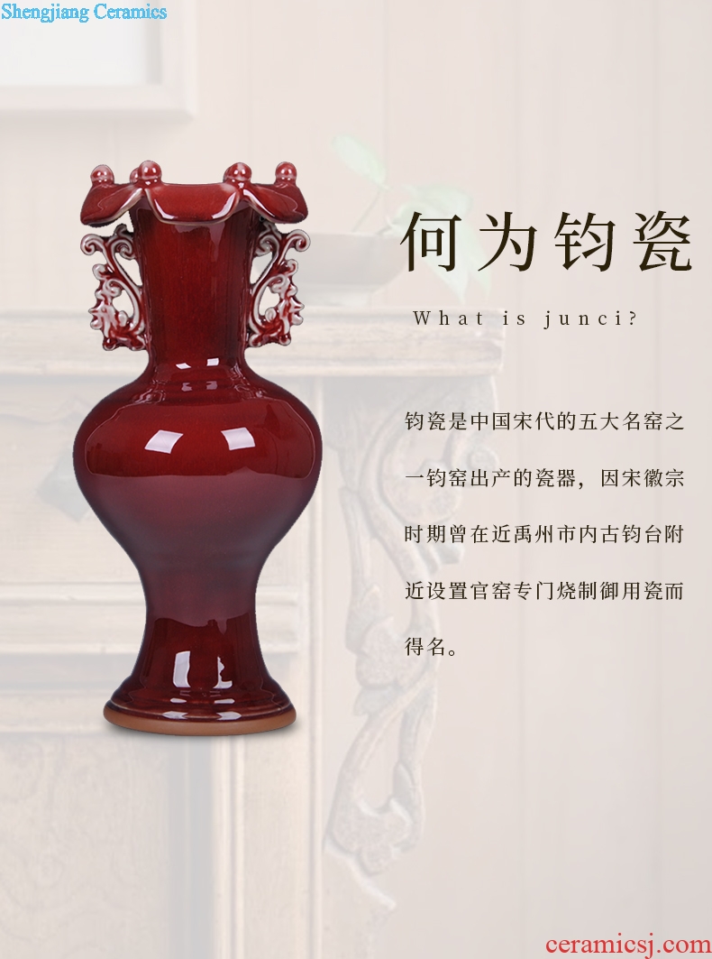 Jingdezhen ceramic vase archaize crack jun porcelain home decoration new classical sitting room porch crafts
