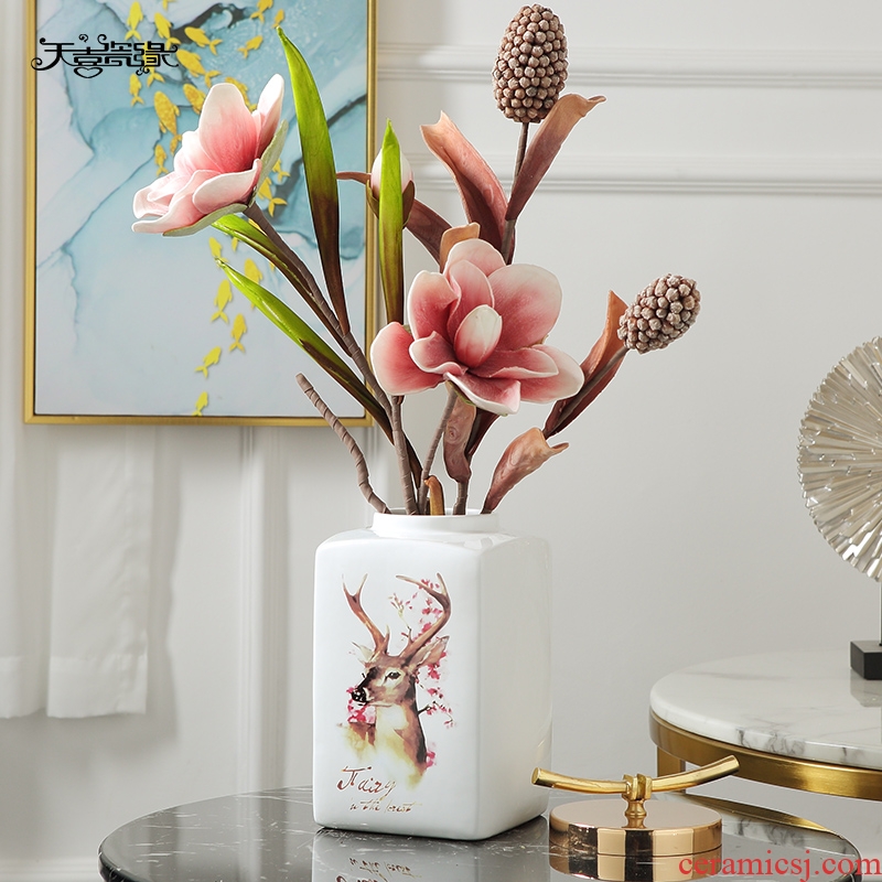 The European and American wind vase decoration decorative furnishing articles sitting room desktop model between creative ceramic pot process decoration flower arrangement