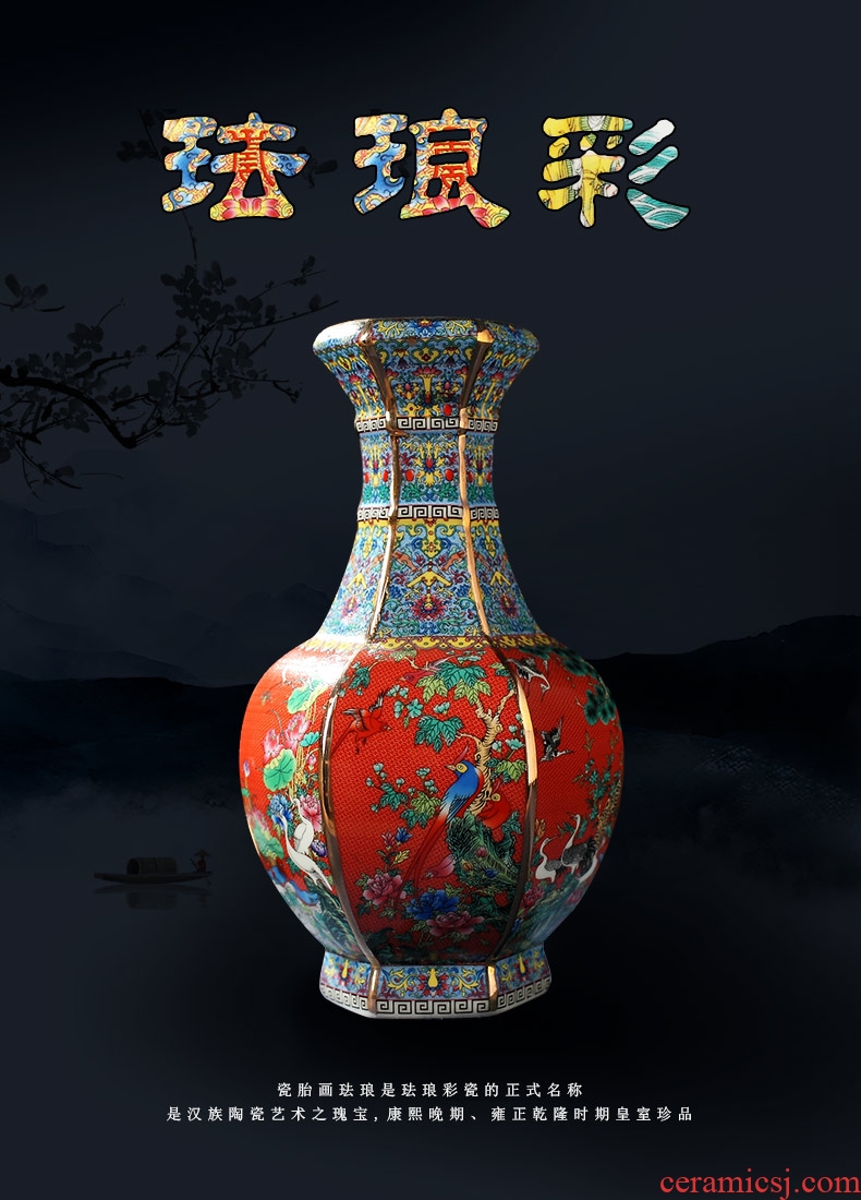 Jingdezhen ceramics vase furnishing articles of Chinese flower arranging office sitting room wine rich ancient frame TV ark adornment
