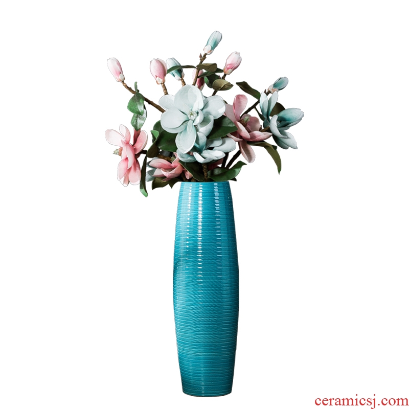Ceramic light of large vase luxury furnishing articles dried flower arranging flowers home decoration blue glaze the sitting room porch european-style decoration