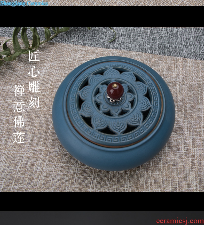 Tang dynasty Buddha lotus buddhist heart ceramic disc censer anddrunkenness indoor carefully-selected spice for household aroma stove