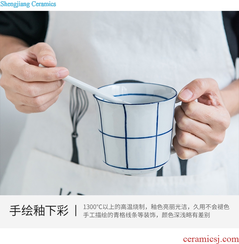 Ijarl Japanese ins mug with spoon Nordic household glass ceramic cup office tea coffee cup