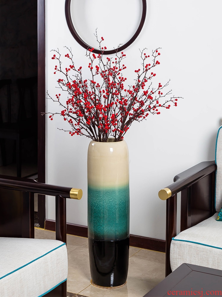 Jingdezhen ground vase large-sized ceramic dry flower is placed contemporary and contracted sitting room of Chinese style porch decoration flower arrangement