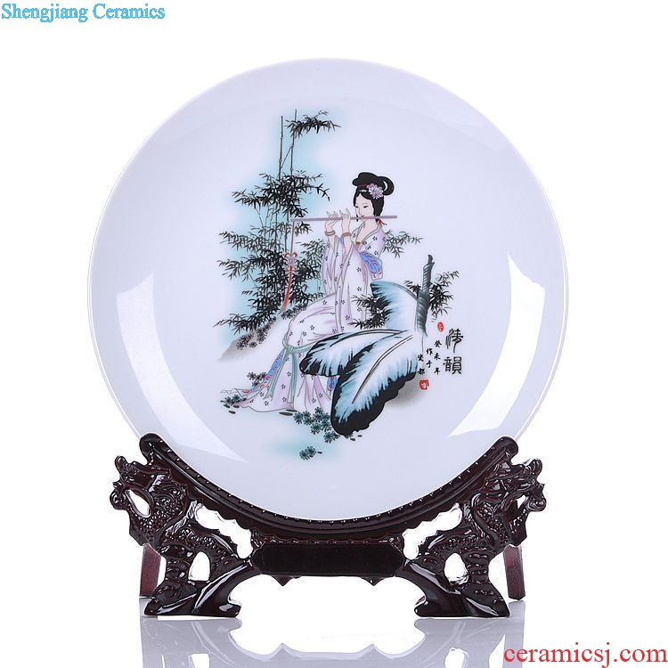 Jingdezhen ceramic decoration sat dish hang dish plate modern home act the role ofing handicraft furnishing articles gift flower