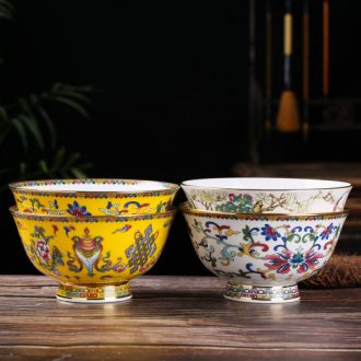 6 inches a single large dishes suit household ceramics rainbow noodle bowl high hot paint edge bone porcelain rice bowls soup bowl