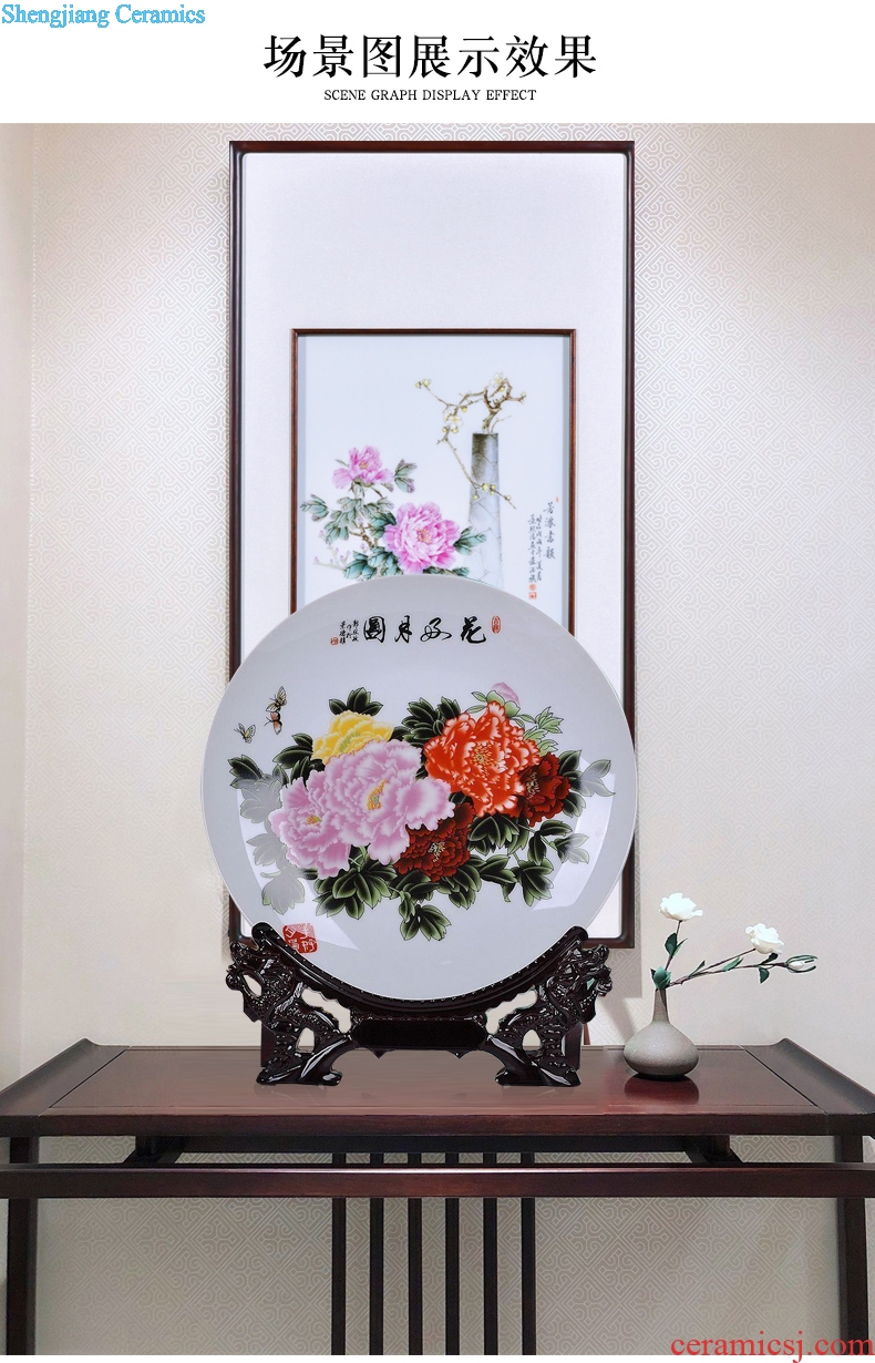 Jingdezhen ceramics pastel blue and white porcelain decoration decoration plate of a modern home act the role ofing handicraft furnishing articles gifts