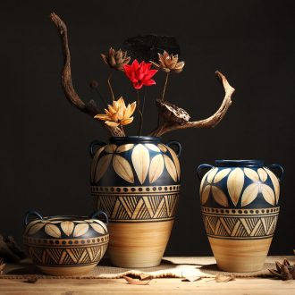 Composed of ancient earthenware jar are dried flower flower implement original ceramic coarse pottery flowerpot vase do old zen simple furnishing articles