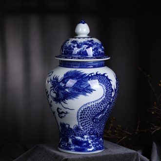 Blue and white porcelain vases, flower arranging new Chinese style porch place jingdezhen ceramics craft household act the role ofing is tasted sitting room decoration