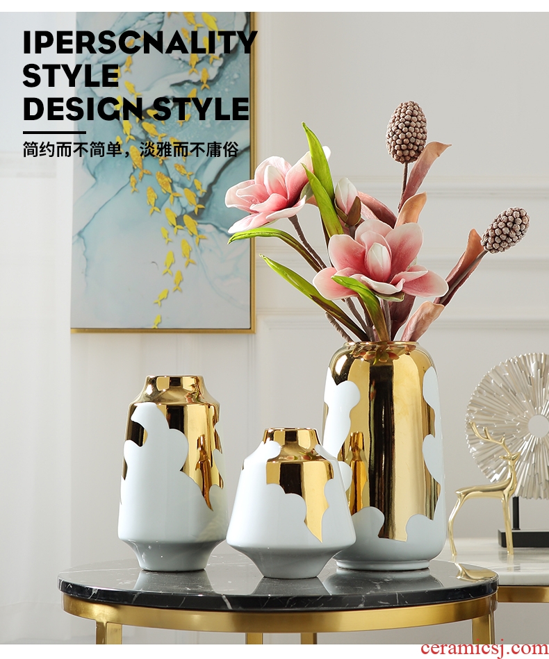 Jingdezhen ceramic vase is placed between contemporary and contracted example sitting room TV ark household soft outfit flower decorations