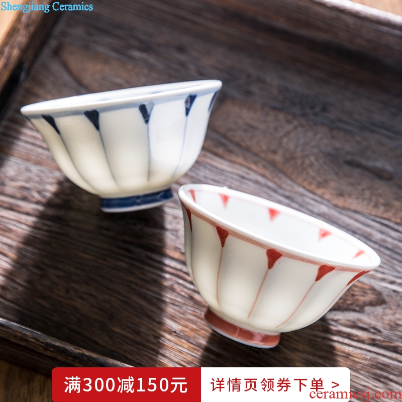 Million jia Japanese Japanese and wind tall bowl of household ceramic tableware to eat small bowl clear soup bowl rainbow noodle bowl
