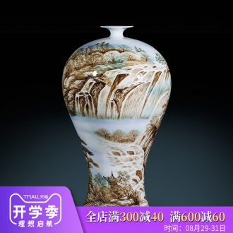 Jingdezhen ceramics vase furnishing articles by hand-painted master of landscape painting the sitting room of Chinese style household decorations