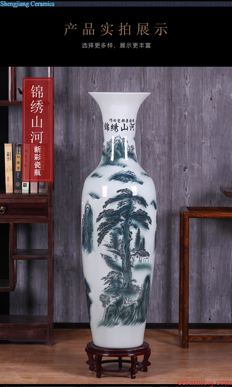 Jingdezhen ceramic floor big vase household living room TV ark place hotel opening decoration decoration