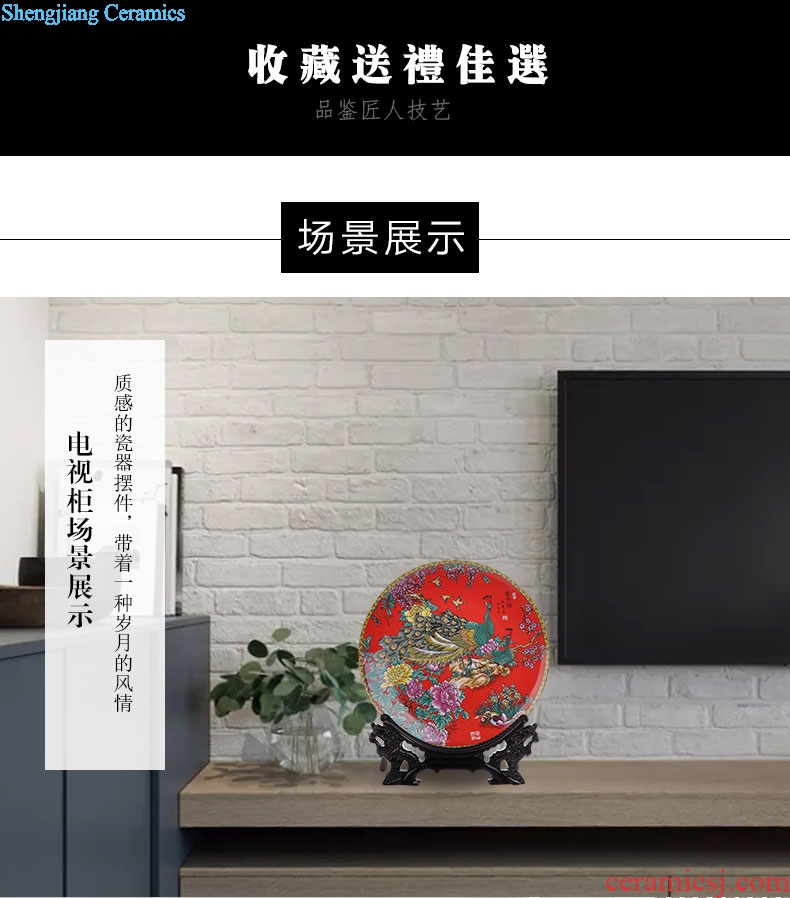 Jingdezhen modern decorative arts and crafts of creative home sitting room living room decoration art ceramic plate furnishing articles