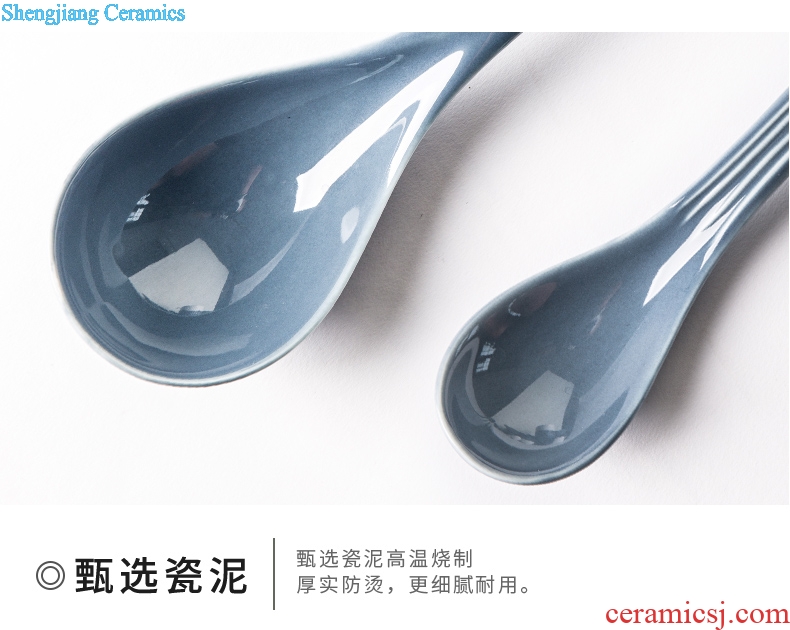 Household tablespoons of long handle drink soup spoon creative contracted small spoon Nordic ceramic spoon spoon eat porridge spoon scoop