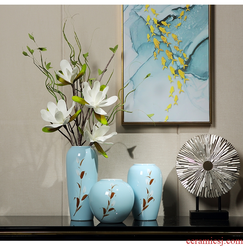New Chinese style ceramic vase furnishing articles dried flower arranging flowers sitting room living room table wine cabinet TV cabinet light luxury household act the role ofing is tasted