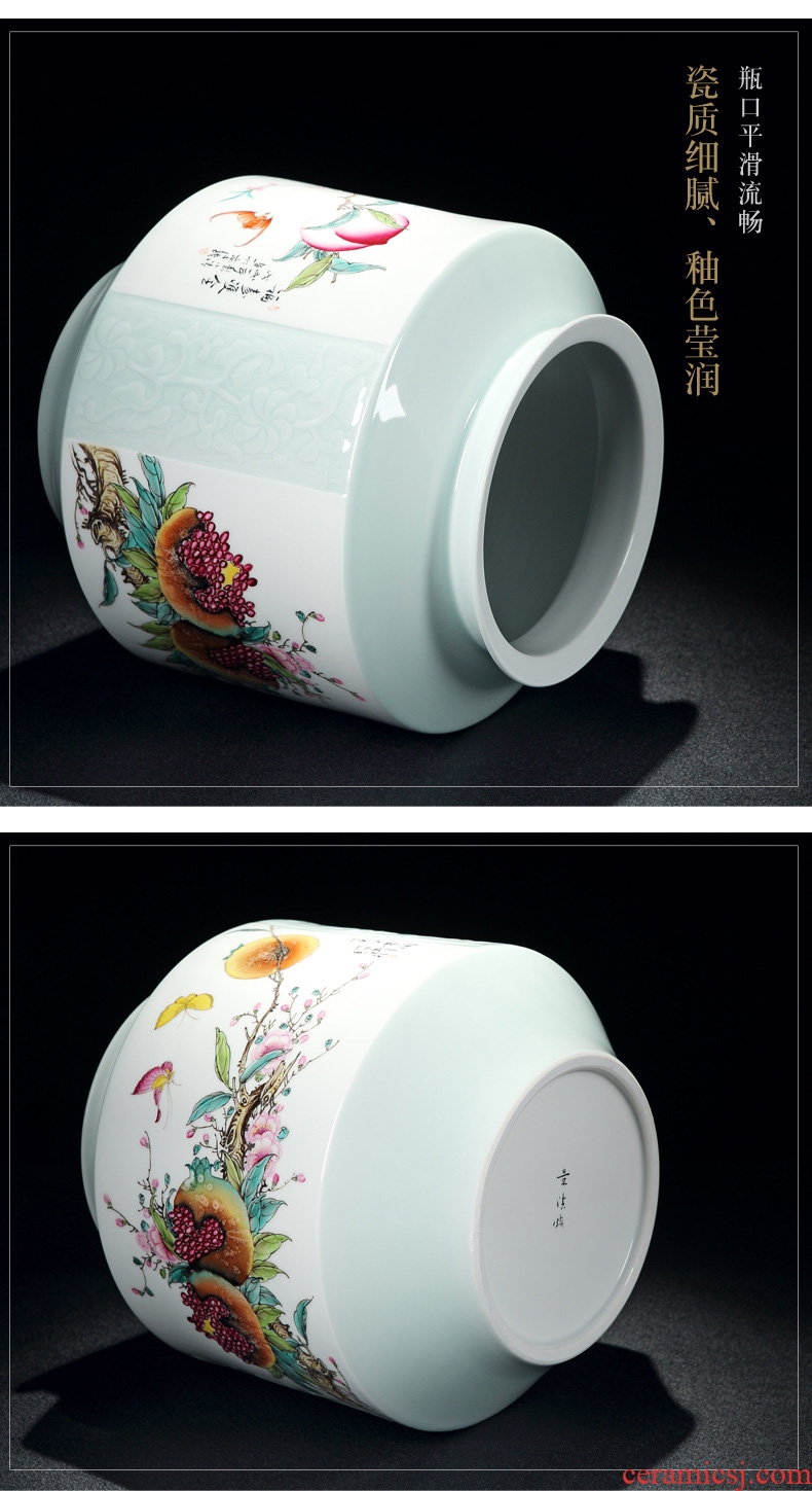 Jingdezhen ceramics vase hand-painted powder enamel flower arranging rich ancient frame furnishing articles the sitting room porch calligraphy and painting cylinder accessories
