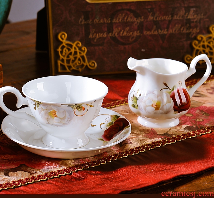 Ceramic coffee cup suit European contracted phnom penh bone porcelain coffee cup tea cups and saucers afternoon tea set