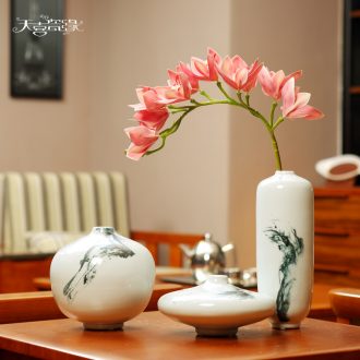 Modern new Chinese zen ceramic floret bottle furnishing articles sitting room porch dried flowers flower arrangement, household adornment ornament