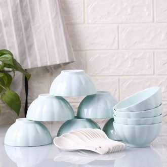10 household ceramics eat bowl pumpkin bowl only 4.5 in small bowl creative contracted tableware eat rainbow noodle bowl set bowl