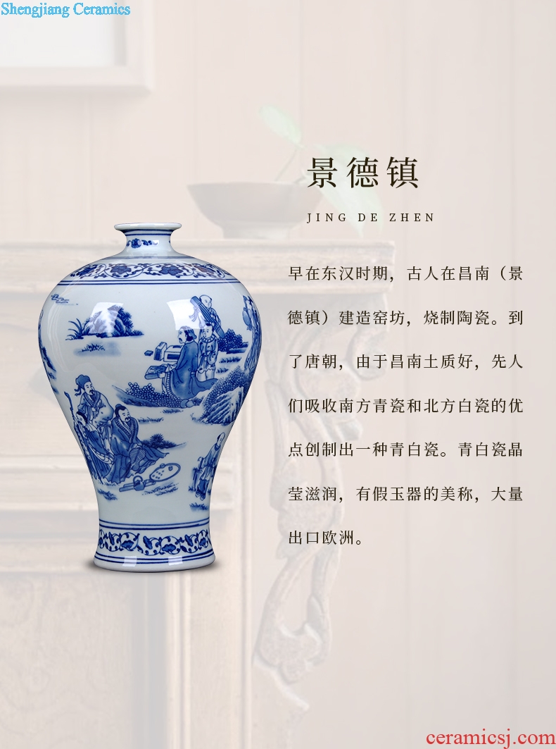 Jingdezhen ceramic antique blue and white porcelain vase contracted and contemporary and fashionable household furnishing articles sitting room adornment handicraft