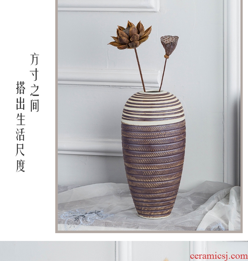 Jingdezhen ceramic vase manual flower arranging flower pot contemporary and contracted home sitting room dry flower arranging flowers mesa furnishing articles