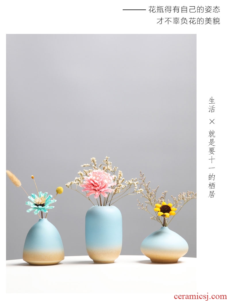 Nordic ceramic floret bottle ins dried flower adornment flower arranging creative household act the role ofing is tasted furnishing articles contracted and pure and fresh the living room