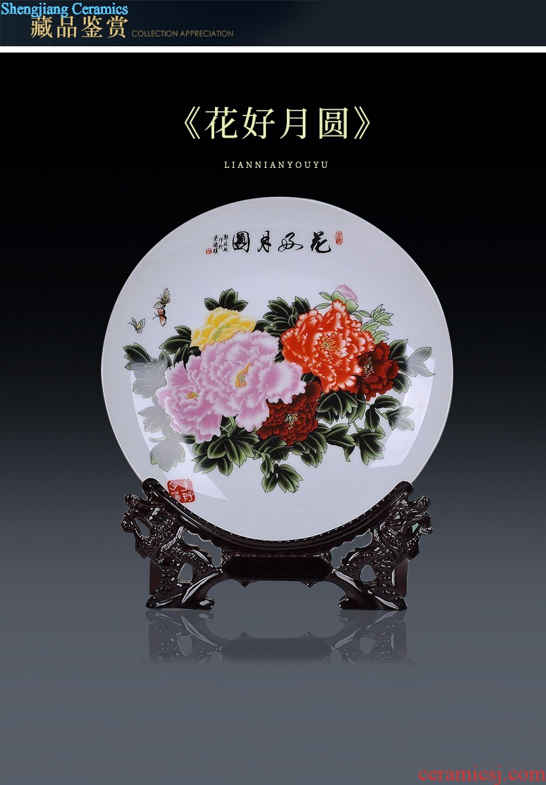 Jingdezhen ceramics pastel blue and white porcelain decoration decoration plate of a modern home act the role ofing handicraft furnishing articles gifts