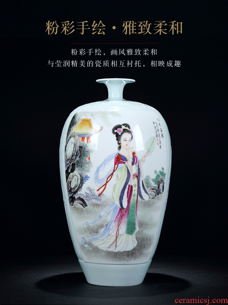 New Chinese style household hand-painted vases, the sitting room porch jingdezhen ceramics rich ancient frame decoration crafts are arranging flowers