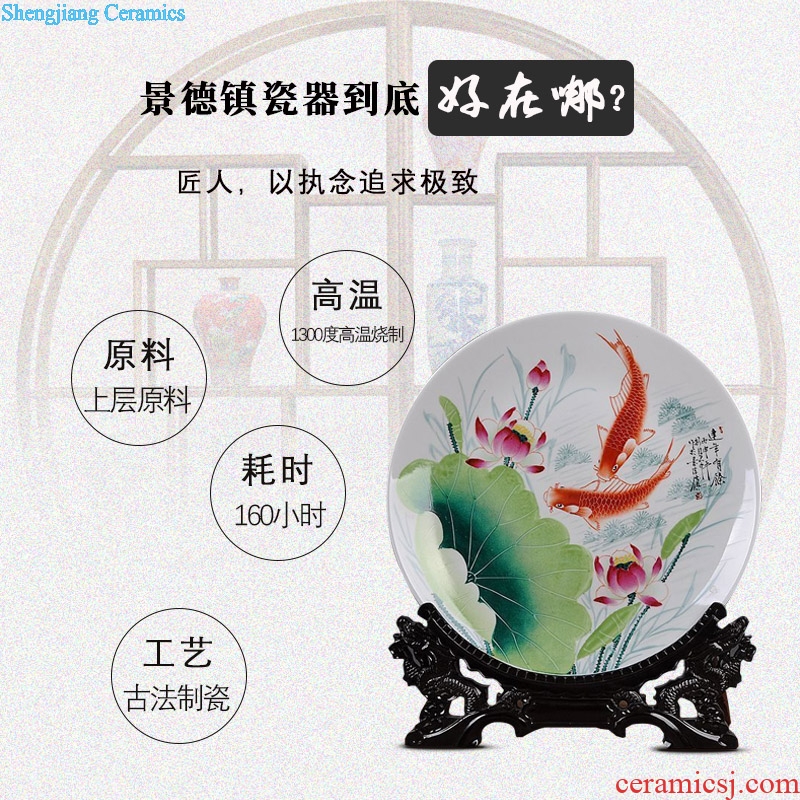 Scene, hang dish jingdezhen ceramics decoration plate of hand-painted has successively more than sit plate handicraft furnishing articles