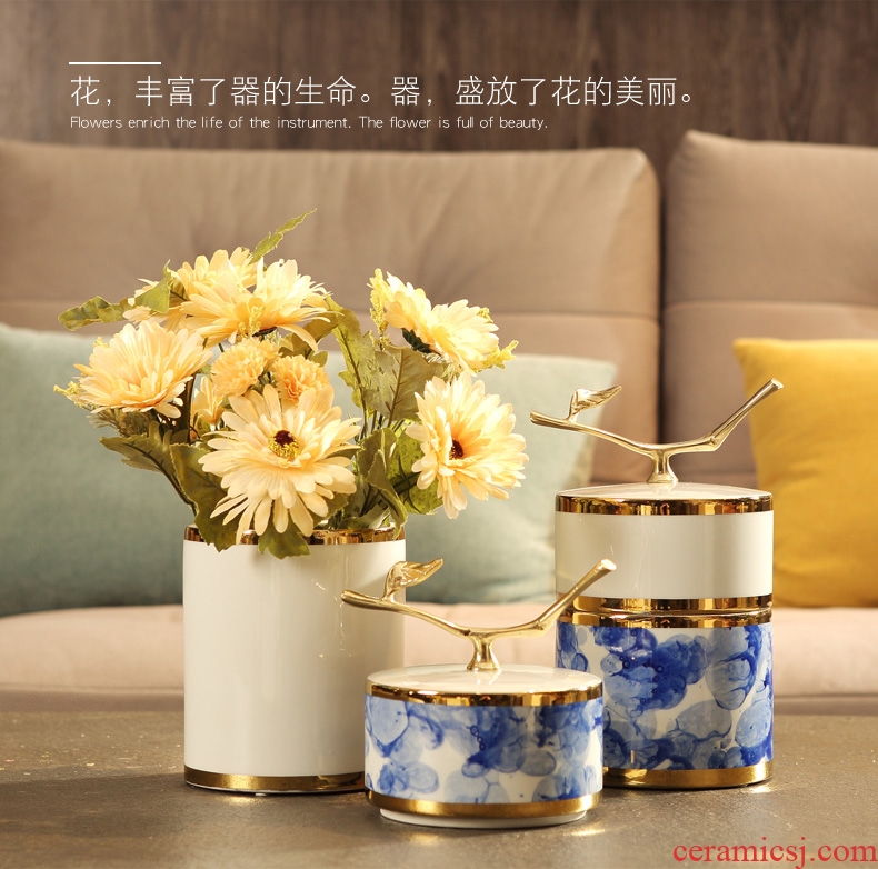 Modern new Chinese style ceramic storage tank furnishing articles sitting room hotel creative example room porch soft decorations arts and crafts