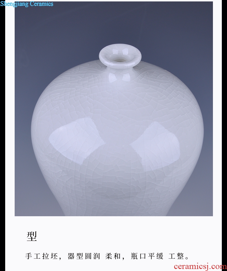 Jingdezhen ceramics classic white crack glaze vase beauty bottle porch sitting room place home decoration