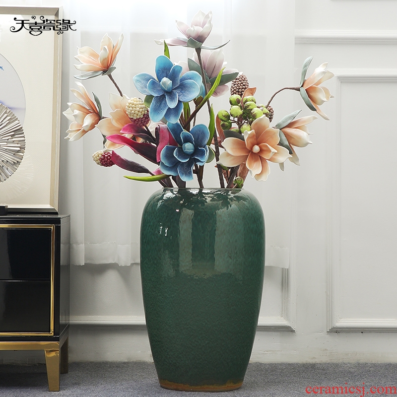 European-style villa hotel flower arranging wine example room sitting room of large vase simulation flower decoration ceramics furnishing articles