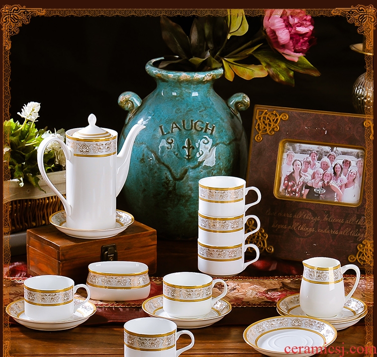 European style coffee coffee cup eight head suit married British ceramics scented tea tea tea set