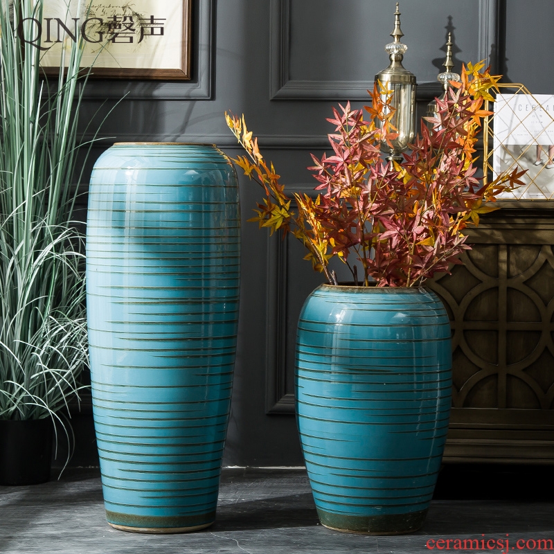 Contracted and contemporary home furnishing articles of large porcelain ceramic vase flower arrangement sitting room dry flower POTS TV ark decoration