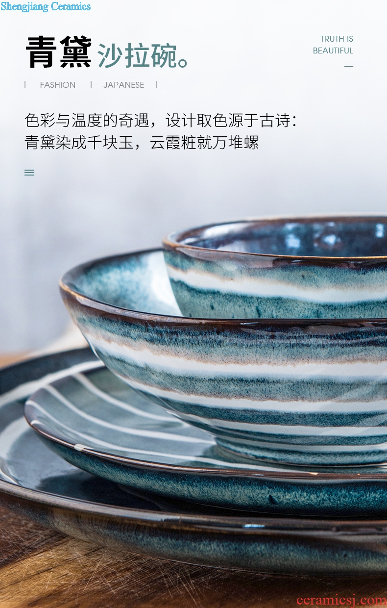 Ceramic web celebrity artistic conception food tableware rainbow noodle bowl soup plate under the glaze color bowl Chinese food bowl of fruit salad bowl