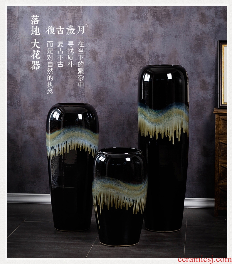 Jingdezhen ground vase contemporary and contracted large ceramic opening ceremony the hotel lobby decoration flower arranging furnishing articles